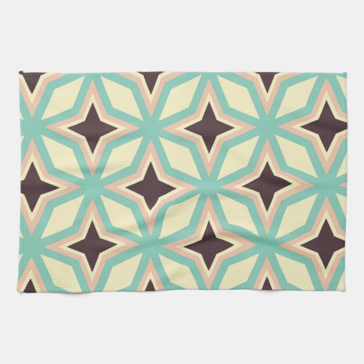 Geometric pattern with alternating dark star shape theedoek (Horizontaal)