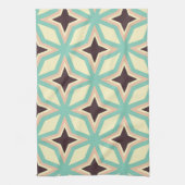 Geometric pattern with alternating dark star shape theedoek (Verticaal)