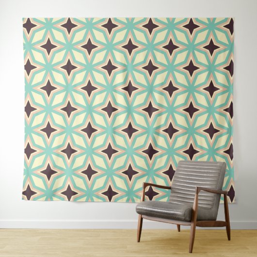 Geometric pattern with alternating dark star shape wandkleed (In Situ (horizontaal))