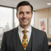 Geometric Pattern with Earth Tones Stropdas