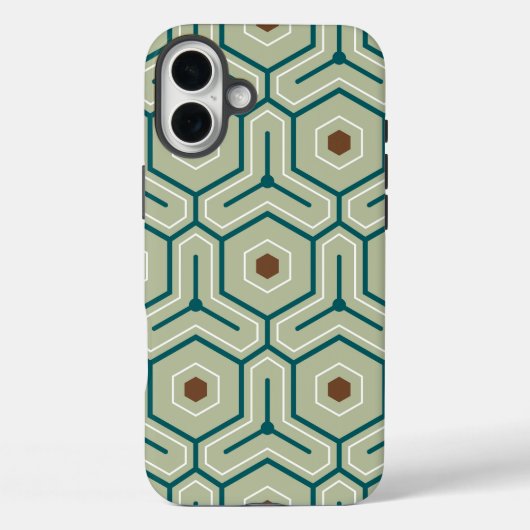 Geometric pattern with interlocking hexagons Case-Mate iPhone case (Achterkant)