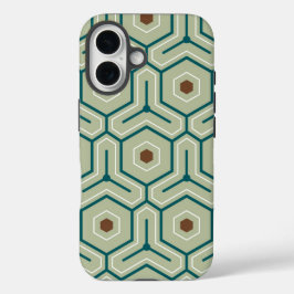 Geometric pattern with interlocking hexagons iPhone 16 hoesje