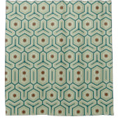 Geometric pattern with interlocking hexagons douchegordijn (Voorkant)