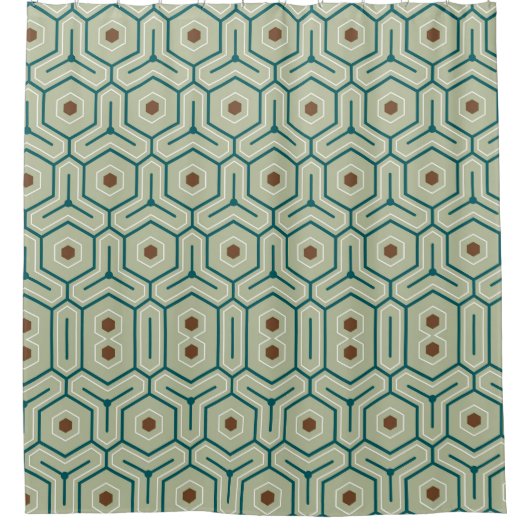 Geometric pattern with interlocking hexagons douchegordijn (Voorkant)