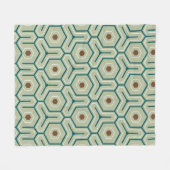 Geometric pattern with interlocking hexagons fleece deken (Voorkant (Horizontaal))