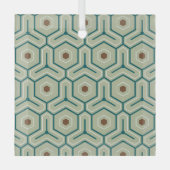 Geometric pattern with interlocking hexagons glas ornament (Voorkant)