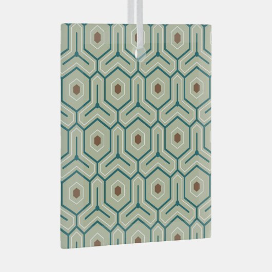 Geometric pattern with interlocking hexagons glas ornament (Voorkant Rechts)