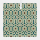 Geometric pattern with interlocking hexagons glas ornament (Achterkant)