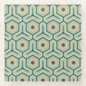 Geometric pattern with interlocking hexagons glazen onderzetter (Voorkant)