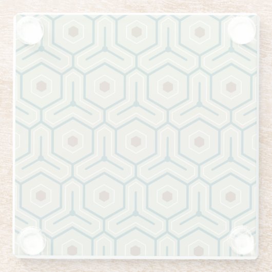 Geometric pattern with interlocking hexagons glazen onderzetter (Achterkant)