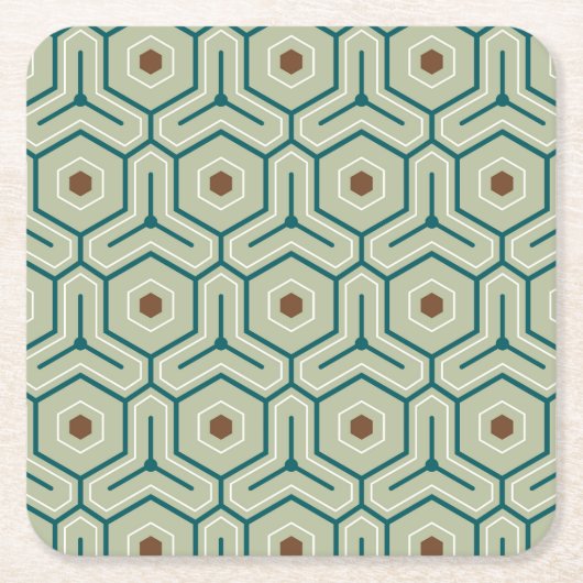 Geometric pattern with interlocking hexagons kartonnen onderzetters (Voorkant)