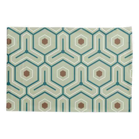 Geometric pattern with interlocking hexagons kussensloop (Achterkant-Links)