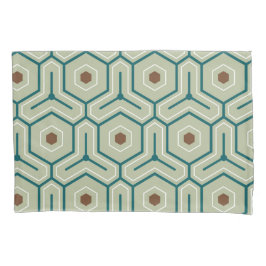 Geometric pattern with interlocking hexagons kussensloop