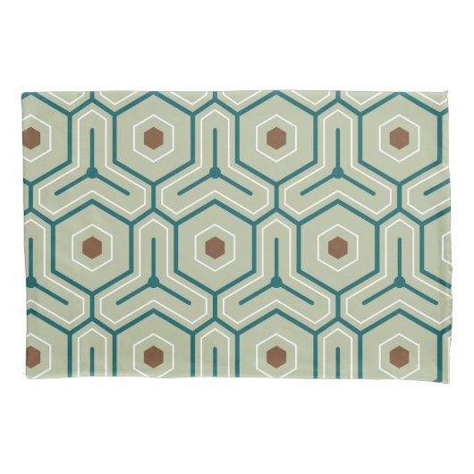 Geometric pattern with interlocking hexagons kussensloop (Voorkant-Links)