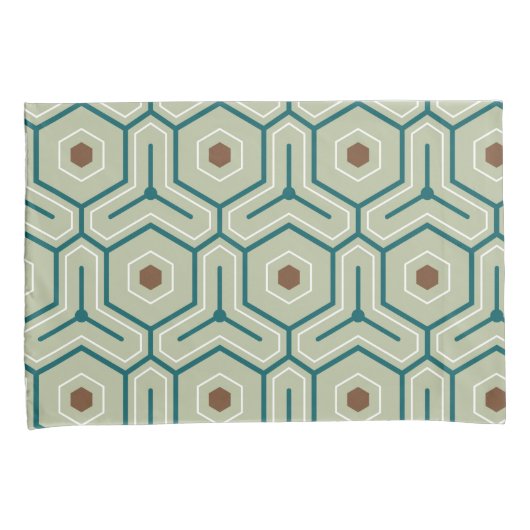 Geometric pattern with interlocking hexagons kussensloop (Voorkant-Rechts)