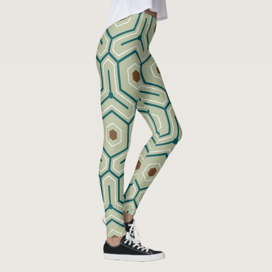 Geometric pattern with interlocking hexagons leggings (Rechts)