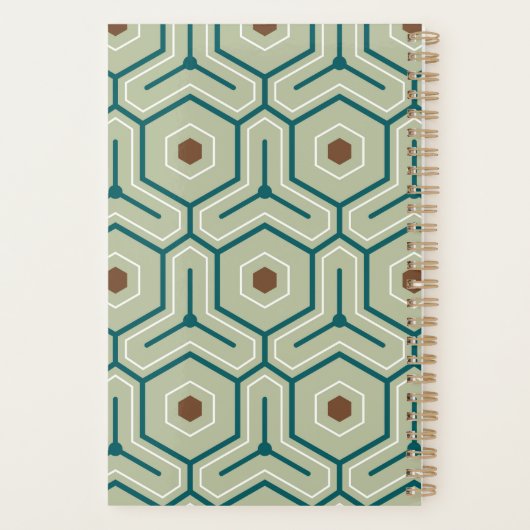 Geometric pattern with interlocking hexagons planner (Achterkant)