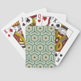 Geometric pattern with interlocking hexagons pokerkaarten