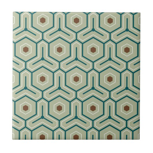 Geometric pattern with interlocking hexagons tegeltje (Voorkant)