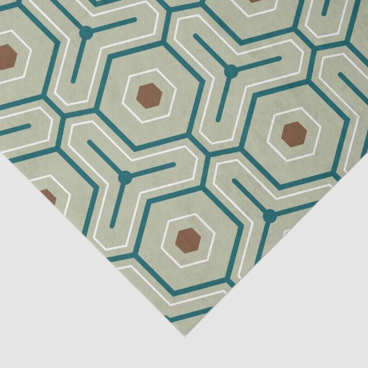 Geometric pattern with interlocking hexagons tissuepapier (Detail)