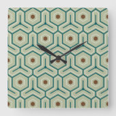 Geometric pattern with interlocking hexagons vierkante klok (Voorkant)