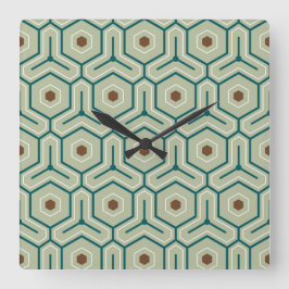 Geometric pattern with interlocking hexagons vierkante klok
