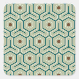 Geometric pattern with interlocking hexagons vierkante sticker