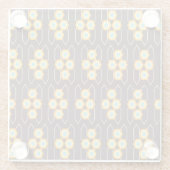 Geometric pattern with orange and blue hexagons glazen onderzetter (Achterkant)