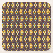 Geometric pattern with orange and blue hexagons kartonnen onderzetters (Voorkant)