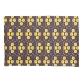 Geometric pattern with orange and blue hexagons kussensloop