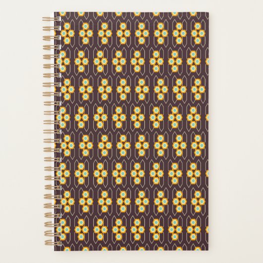 Geometric pattern with orange and blue hexagons planner (Voorkant)