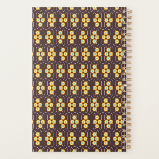 Geometric pattern with orange and blue hexagons planner (Achterkant)