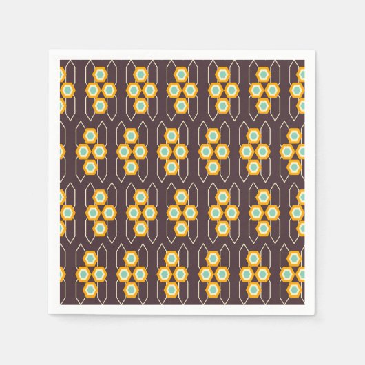 Geometric pattern with orange and blue hexagons servet (Voorkant)