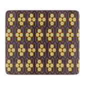 Geometric pattern with orange and blue hexagons snijplank (Voorkant)