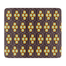 Geometric pattern with orange and blue hexagons snijplank