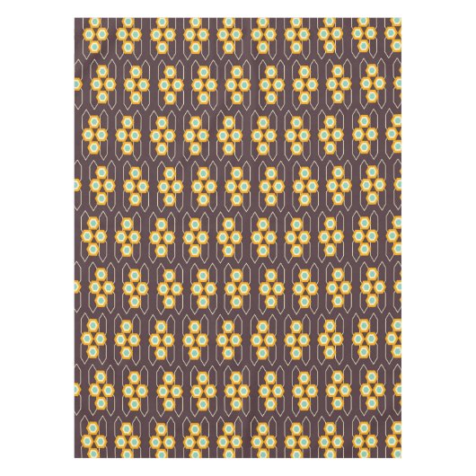 Geometric pattern with orange and blue hexagons tafelkleed (Voorkant)