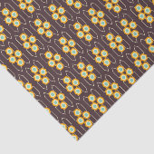 Geometric pattern with orange and blue hexagons tissuepapier (Detail)