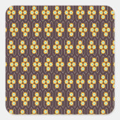 Geometric pattern with orange and blue hexagons vierkante sticker (Voorkant)