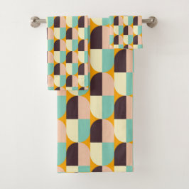 Geometric pattern with overlapping half-circles bad handdoek