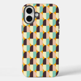 Geometric pattern with overlapping half-circles iPhone 16 plus hoesje