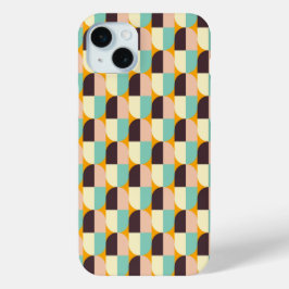 Geometric pattern with overlapping half-circles iPhone 15 mini hoesje