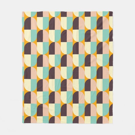 Geometric pattern with overlapping half-circles fleece deken (Voorkant)