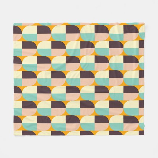 Geometric pattern with overlapping half-circles fleece deken (Voorkant (Horizontaal))