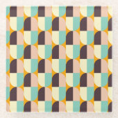 Geometric pattern with overlapping half-circles glazen onderzetter (Voorkant)