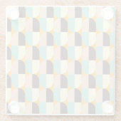 Geometric pattern with overlapping half-circles glazen onderzetter (Achterkant)