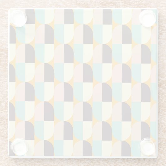 Geometric pattern with overlapping half-circles glazen onderzetter (Achterkant)