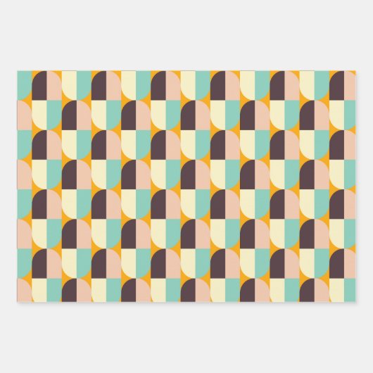 Geometric pattern with overlapping half-circles inpakpapier vel (Voorkant 2)