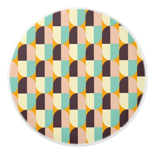 Geometric pattern with overlapping half-circles keramische knop (Voorkant)