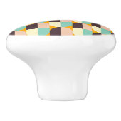 Geometric pattern with overlapping half-circles keramische knop (Zijkant)