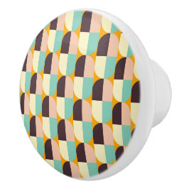 Geometric pattern with overlapping half-circles keramische knop